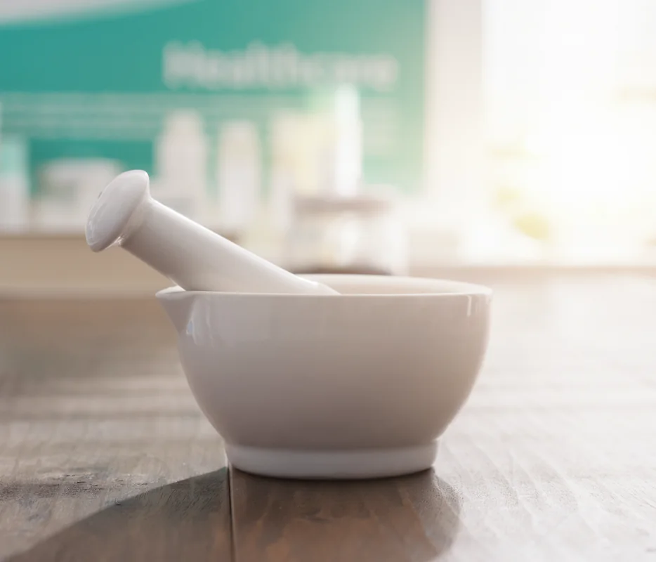 Mortar and pestle used for pharmacy compounding